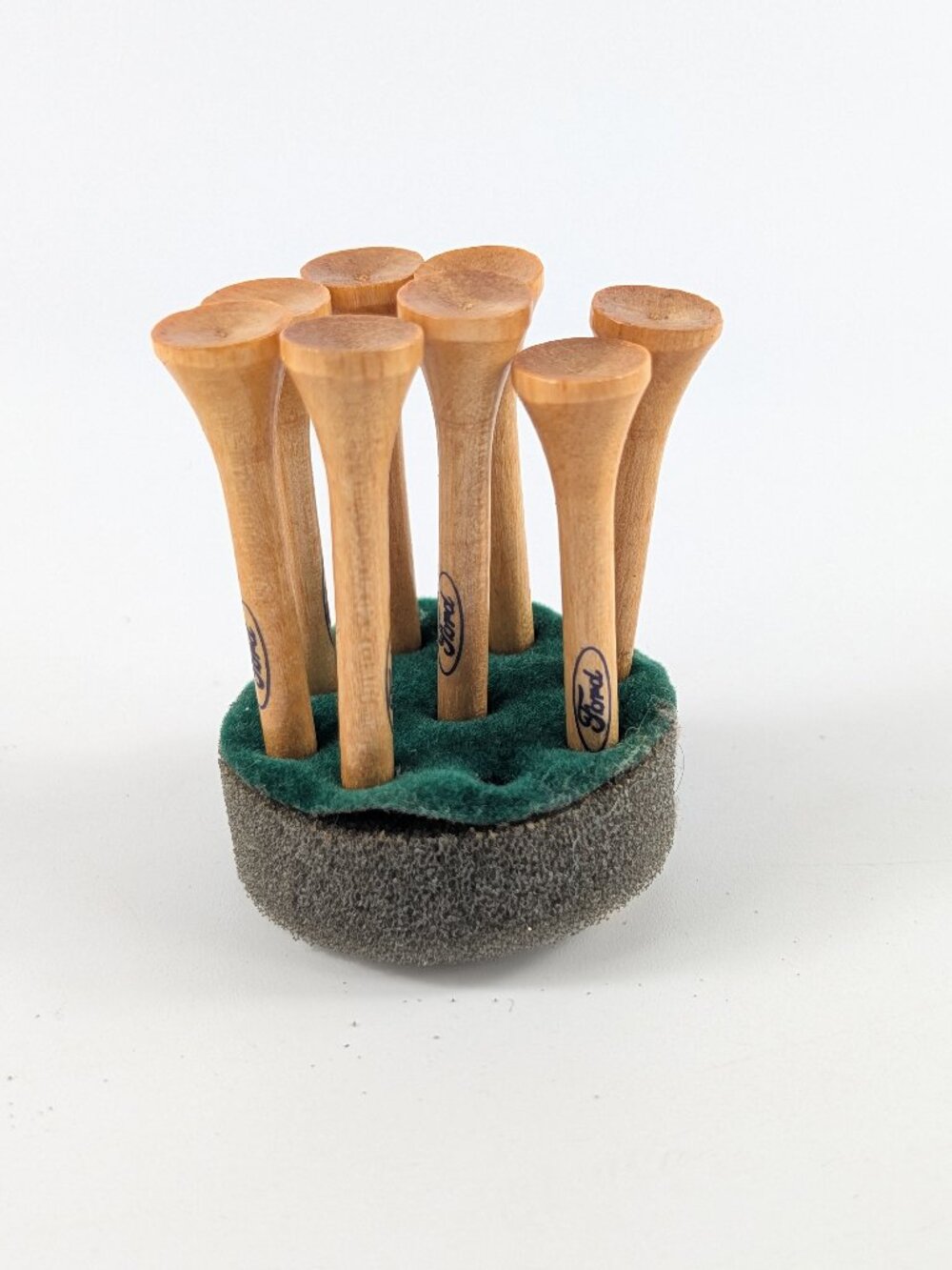 Vintage Wood Golf Tees Ford Motor Company Logo